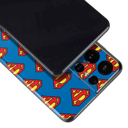 DC Comics Superman Logo Pattern Galaxy S21 Ultra 5G Skin